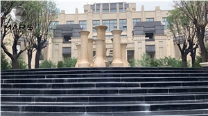 Black Stone Granite Floor for garden For Water Fall