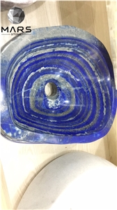 Cheap Bathroom Corner Blue Onyx Sink Custom Size