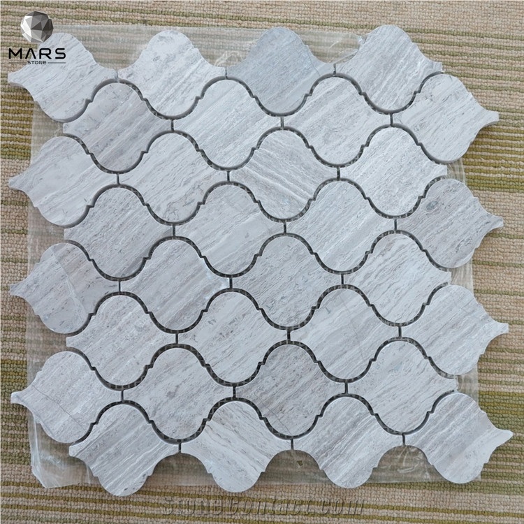 Customized Design Kitchen Wall Lantern Shape Marble Mosaic