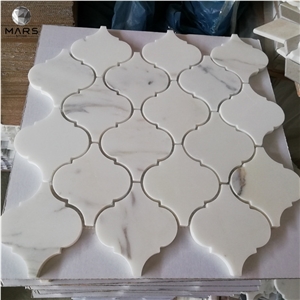 Customized Design Kitchen Wall Lantern Shape Marble Mosaic