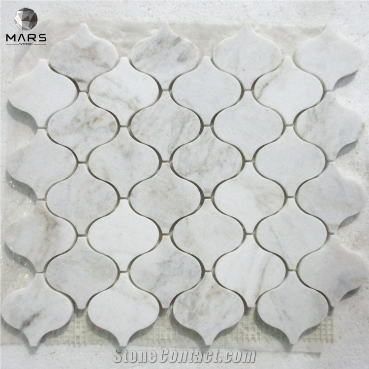 Customized Design Kitchen Wall Lantern Shape Marble Mosaic