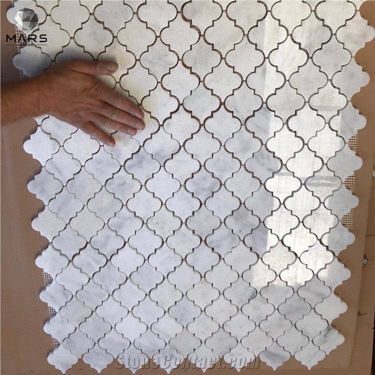 Customized Design Kitchen Wall Lantern Shape Marble Mosaic