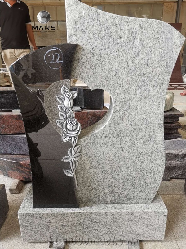 Europe Style Viscount White Granite Memorial Tombstone