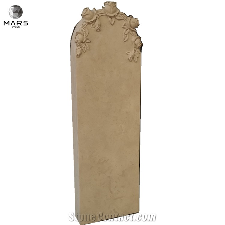 European Design Ocean Beige Marble Gravestone Factory