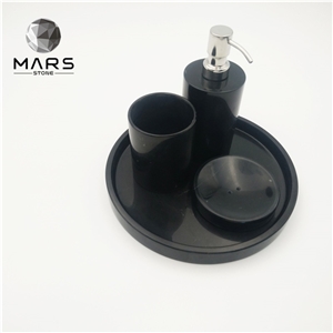 Green Marble Bathroom Accessory Sets With Stone Soap Dish