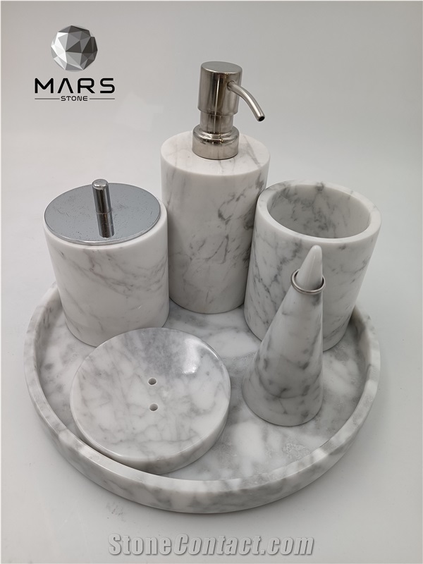Green Marble Bathroom Accessory Sets With Stone Soap Dish