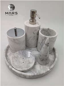 Green Marble Bathroom Accessory Sets With Stone Soap Dish