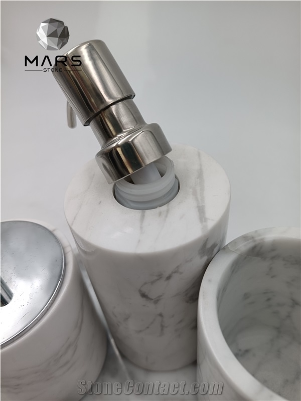 Green Marble Bathroom Accessory Sets With Stone Soap Dish