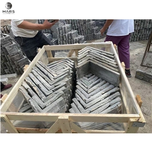 Grey Cement Brick Culture Veneer Natural Stone Cladding Wall