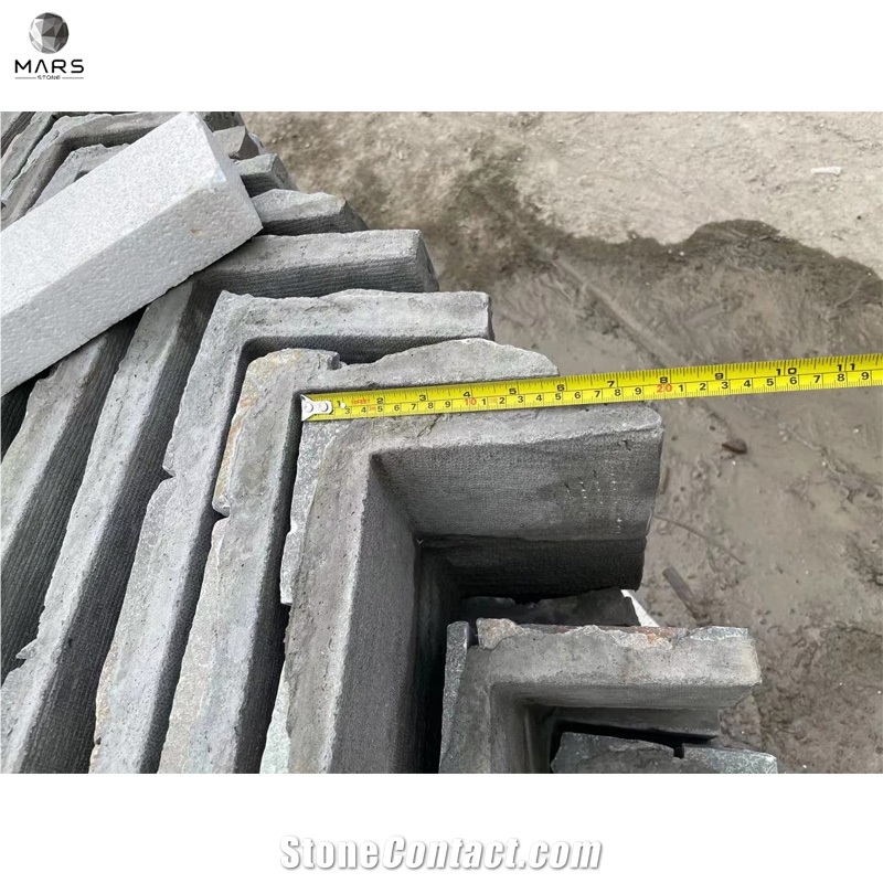 Grey Cement Brick Culture Veneer Natural Stone Cladding Wall