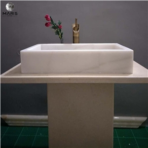 High Polished Bathroom Sink Marble Vanity Basin for Hotel