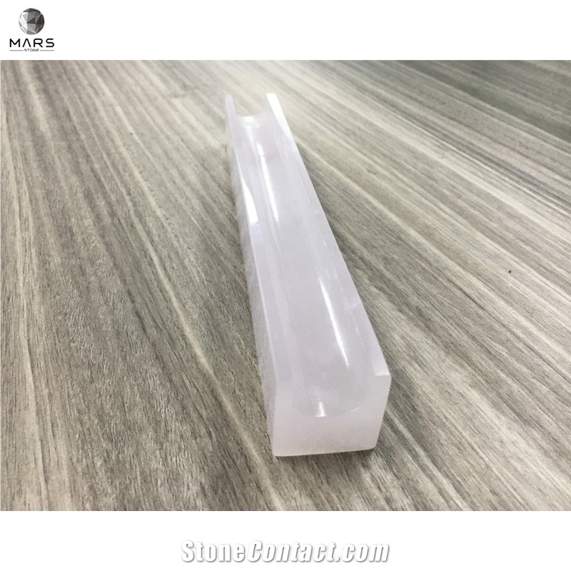 Home Decoration Polishing Rectangle Pink Onyx Incense Holder