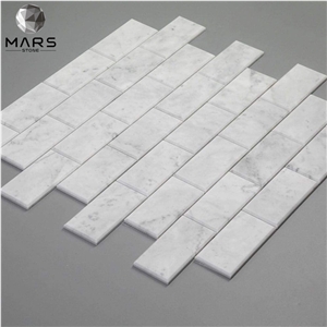 Italian White Carrara Marble 3 x 6 Brick Subway Mosaic Tile 