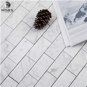 Italian White Carrara Marble Subway Brick Mosaic Tile 