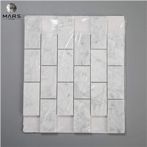 Italian White Carrara Marble Subway Brick Mosaic Tile 