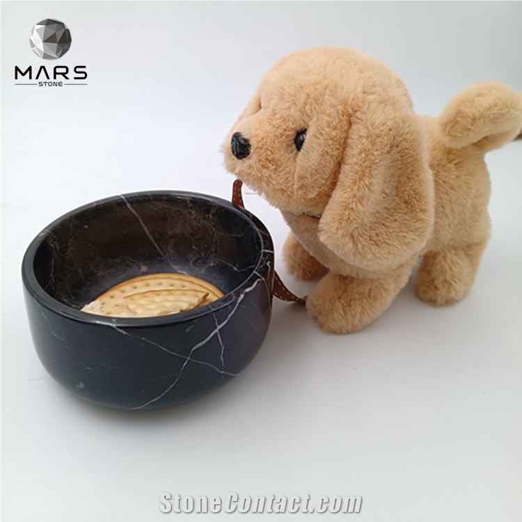 Lovely Natural Marble Stone Petdog Food Bowl Feeding Feeders