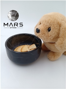 Lovely Natural Marble Stone Petdog Food Bowl Feeding Feeders