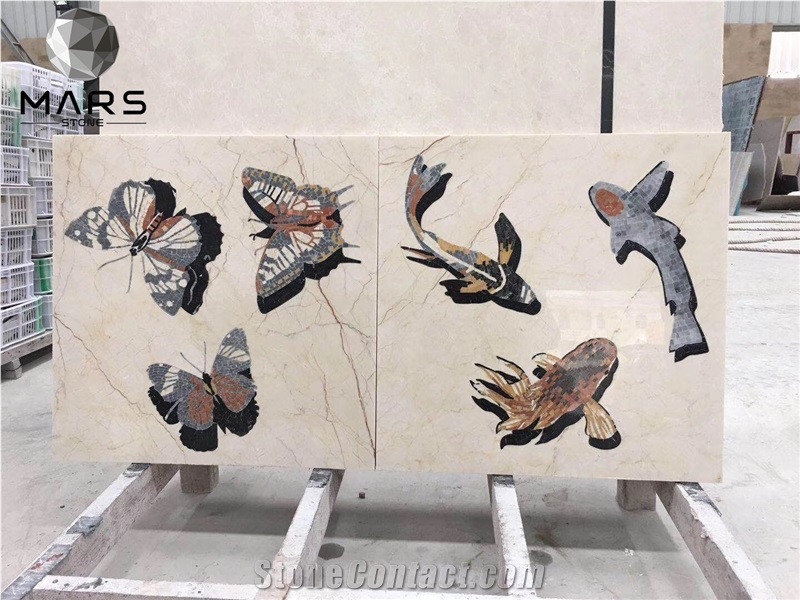 Natural Stone Art Water-jet Medallion Tile For Unique Design