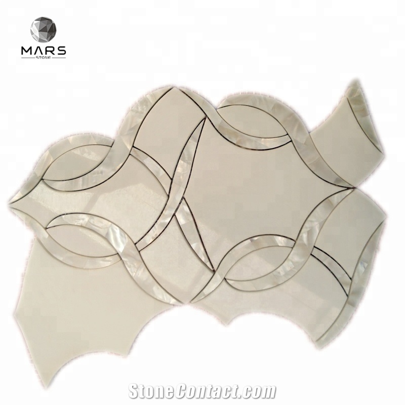 New Design Sea Sells Mother of Pearl Waterjet Mosaic Tiles 