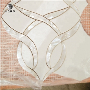 New Design Sea Sells Mother of Pearl Waterjet Mosaic Tiles 
