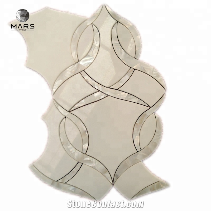 New Design Sea Sells Mother of Pearl Waterjet Mosaic Tiles 