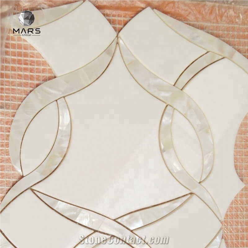 New Design Sea Sells Mother of Pearl Waterjet Mosaic Tiles 