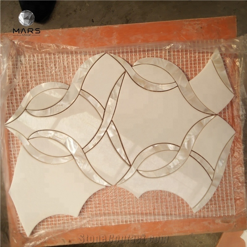 New Design Sea Sells Mother of Pearl Waterjet Mosaic Tiles 