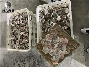 Norwegian Rose Marble Stone Mosaic Pink Marble Wall Tile