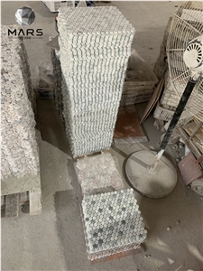 Penny Round Green Mosaic Circle Marble Wall Tile For Bathroom