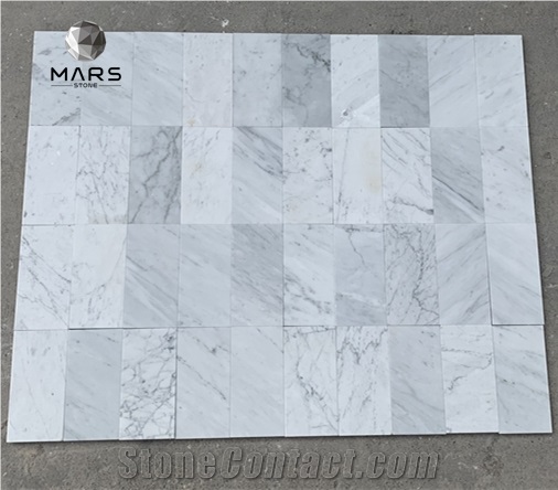 Popular Rectangle Polished White Carrara Pattern Backsplash