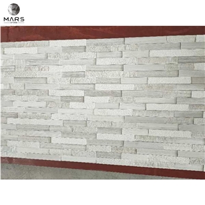 Rectangle Shaped White Natural Quartzite Slate Tiles For Wall