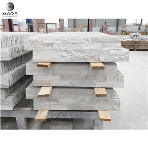 Rectangle Shaped White Natural Quartzite Slate Tiles For Wall