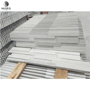 Rectangle Shaped White Natural Quartzite Slate Tiles For Wall