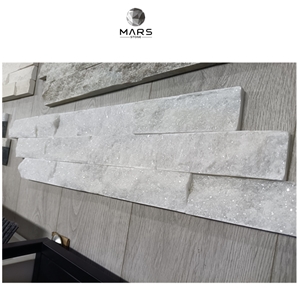 White Cultured Stone Shine Surface Veneer Stone Stacked Wall