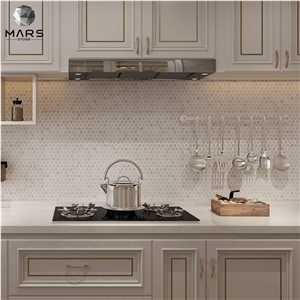 White Mosaic Tiles 3/4 Inch Penny Round Marble Mosaic