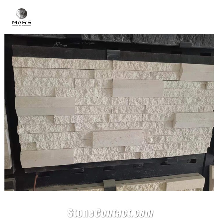 White Natural Stone White Veneer Stone For Wall Cladding