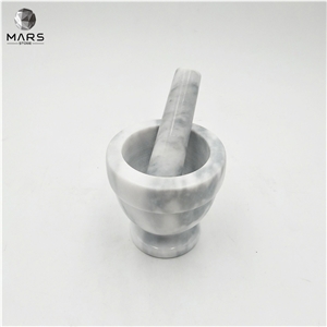 White Stone Marble Mortar And Pestle Set Hand Grinder 