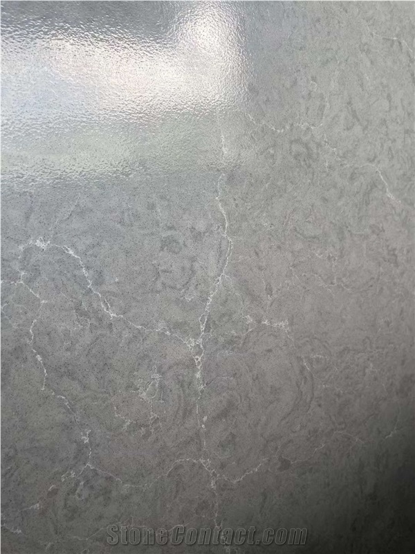 agglomerated grey marbling quartz stone counter top  