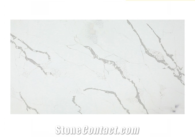 Artificial Stone Slab Gold Quartz Calacatta White Big Slab