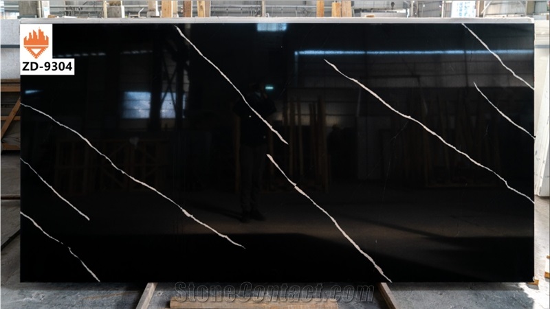 Artificial White Calacatta Solid Surface Stone Quartz Slabs 