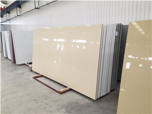 Beige Color Quartz slabs 