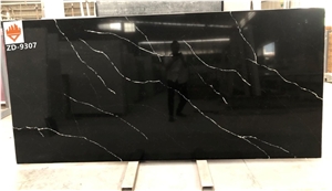 Black quartz stone slab manufacturer