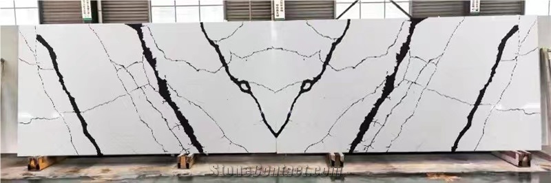 Bookmatched Calacatta Quartz Stone Slabs Price