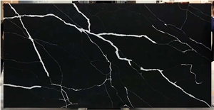 Calacatta black quartz stone slab supplier