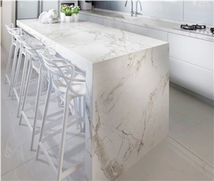 Calacatta Kitchen Custom Stone Island Top With Sink Cut Out