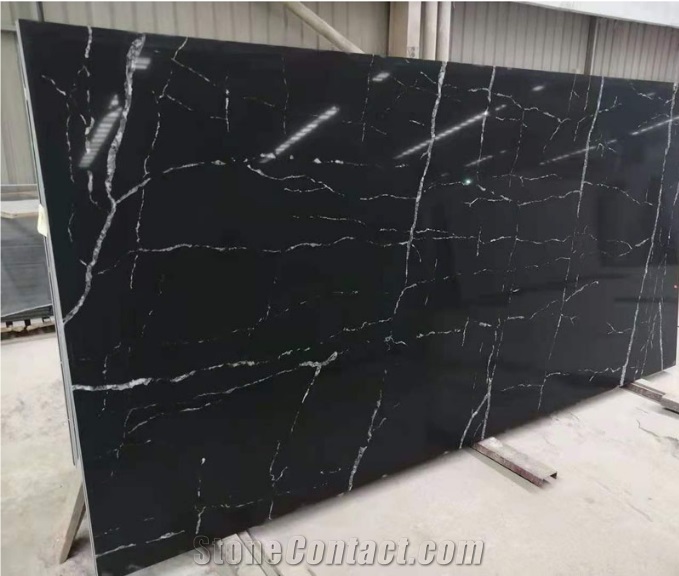 Cheap Price Artificial Black Crystal Quartz Stone Slabs