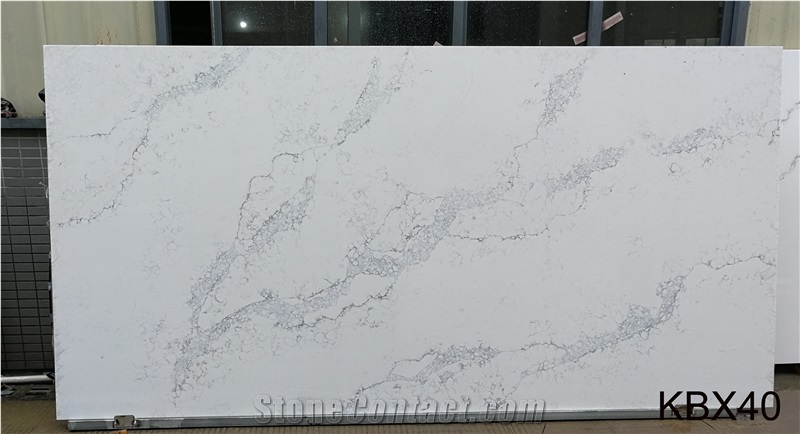 Classy Calacatta White Quartz Slabs