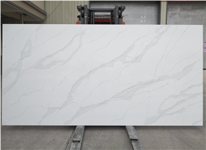 Classy Calacatta White Quartz Slabs