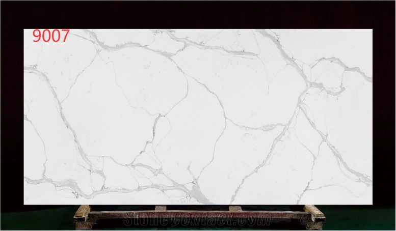 Classy White Calacatta Quartz Slabs & Tiles