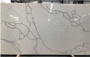 Classy White Calacatta Quartz Slabs & Tiles
